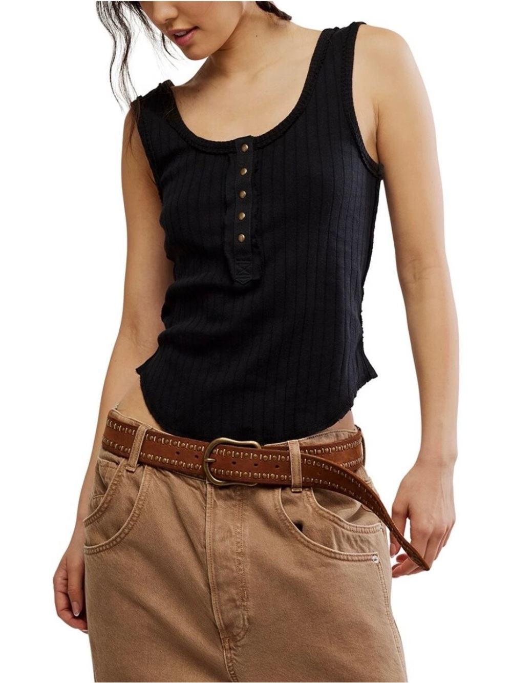Free People Bryson Sleeveless Henley Top